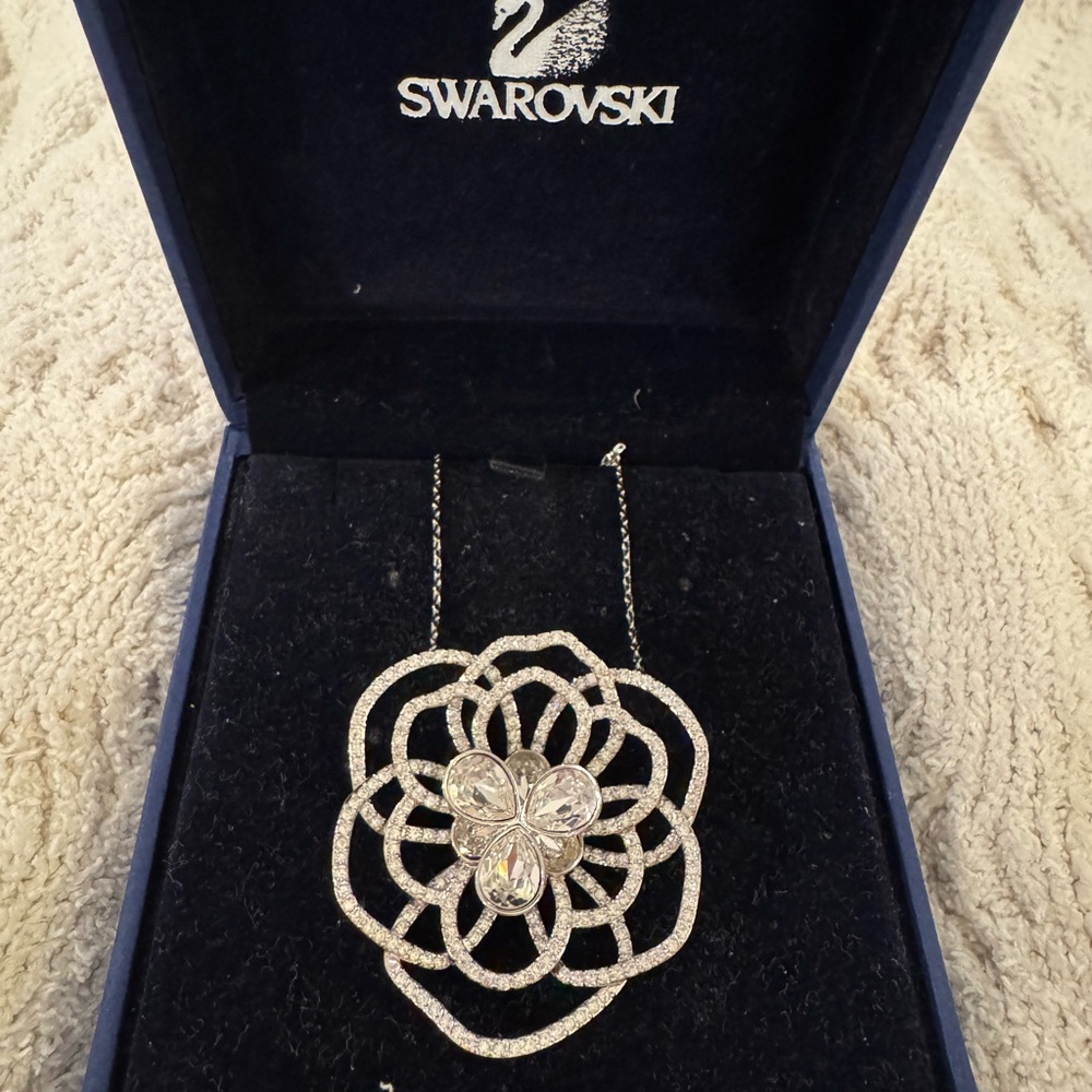 Swarovski Silver Necklace with Crystal Accents